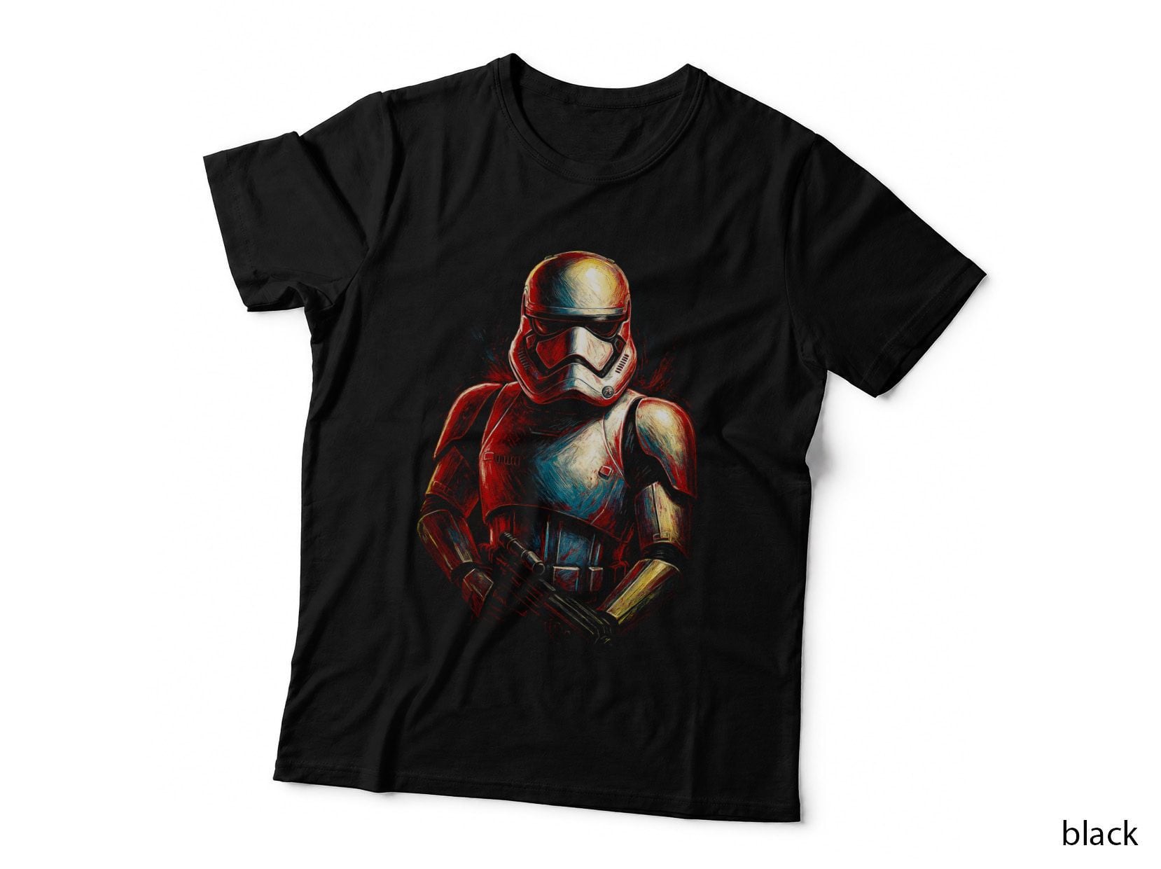 Galactic Trooper T-Shirt, Halftone Sci-Fi Armor Graphic Tee, Space Soldier Shirt