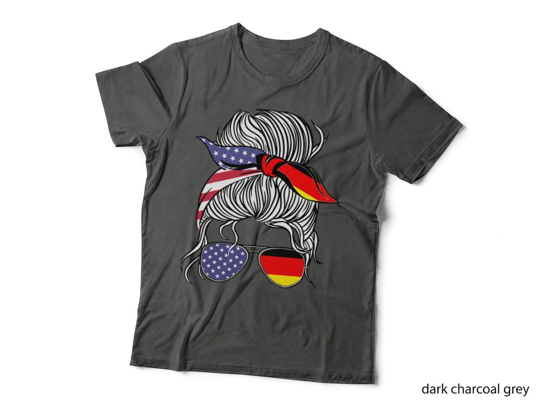 German American Patriot Grown Proud Women Girl Flag T-Shirt