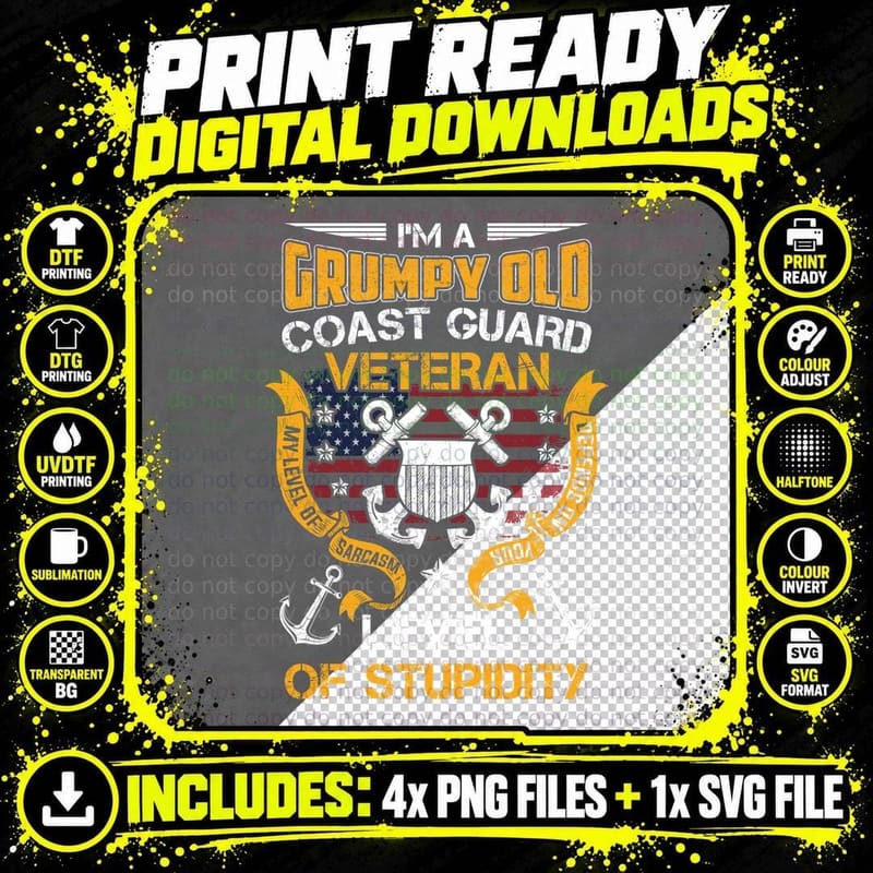 Grumpy Old Veteran T-Shirt, Patriotic Style Png SVG Digital Bundle