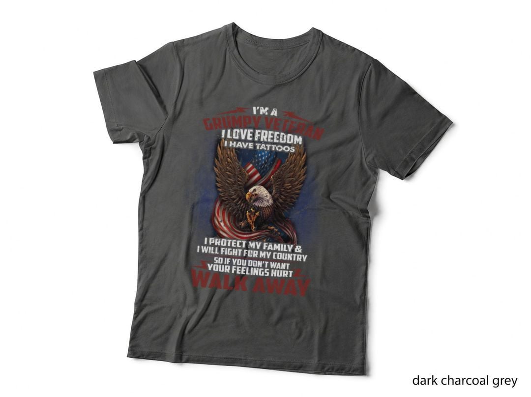 Grumpy Veteran T-Shirt, Patriotic Freedom Design, Veteran Apparel