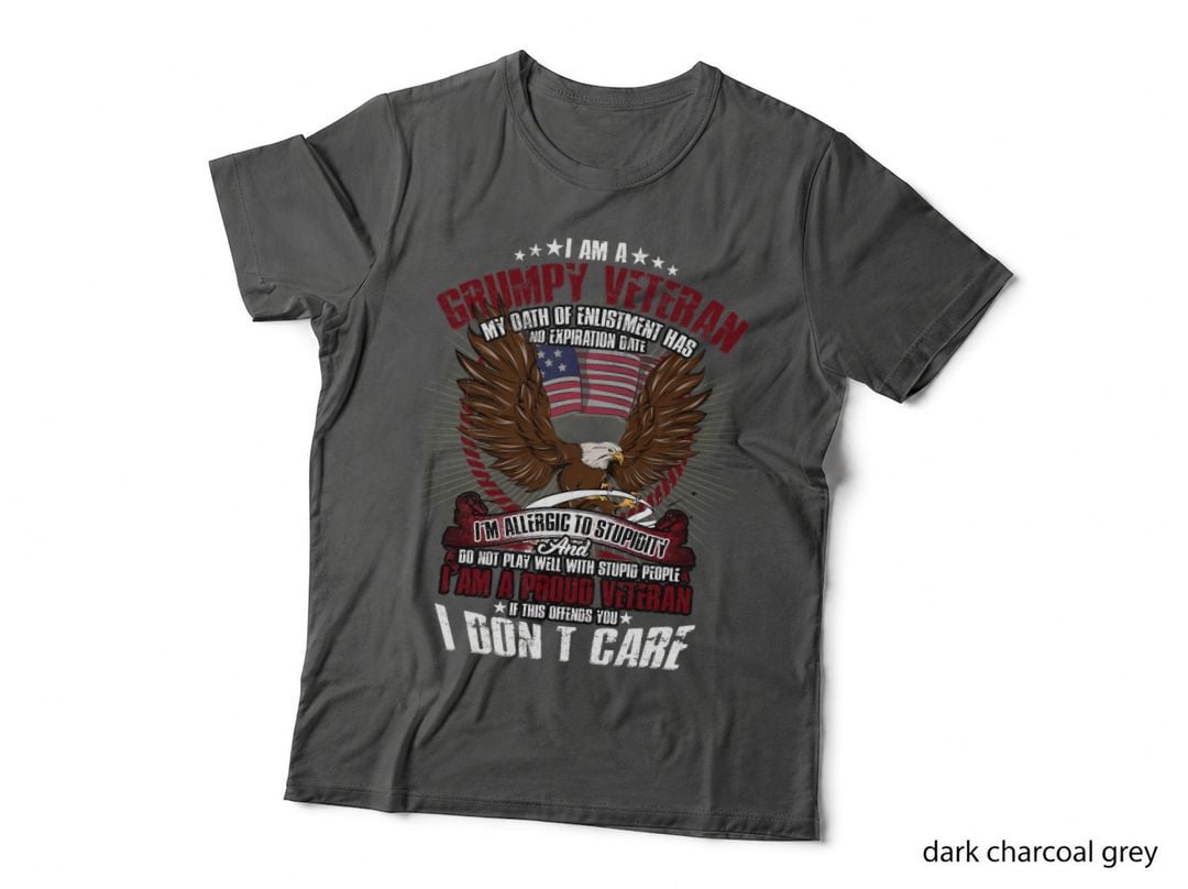 Grumpy Veteran T-Shirt, Patriotic Style, Proud Veteran Apparel