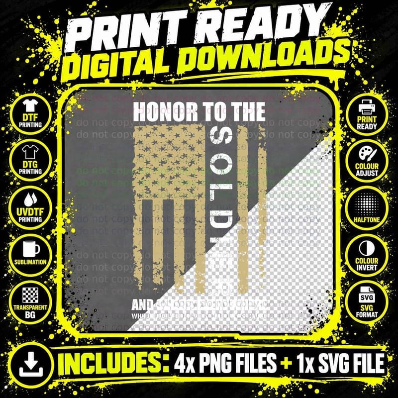 Honor to the Soldier and Sailor Everywhere Who Bravely Png SVG Digital Bundle