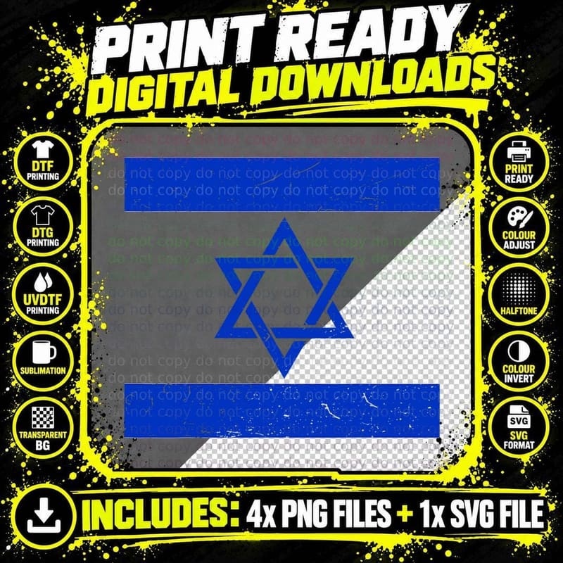 Israel-Shirt Israeli Flag-Shirt Star Jewish Patriot Png SVG Digital Bundle
