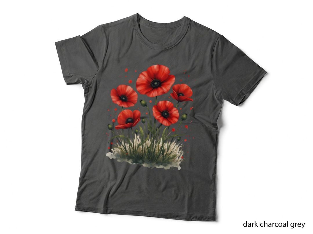 Lest We Forget Clipart Poppies Remembrance Veterans Memorial Military T-Shirt