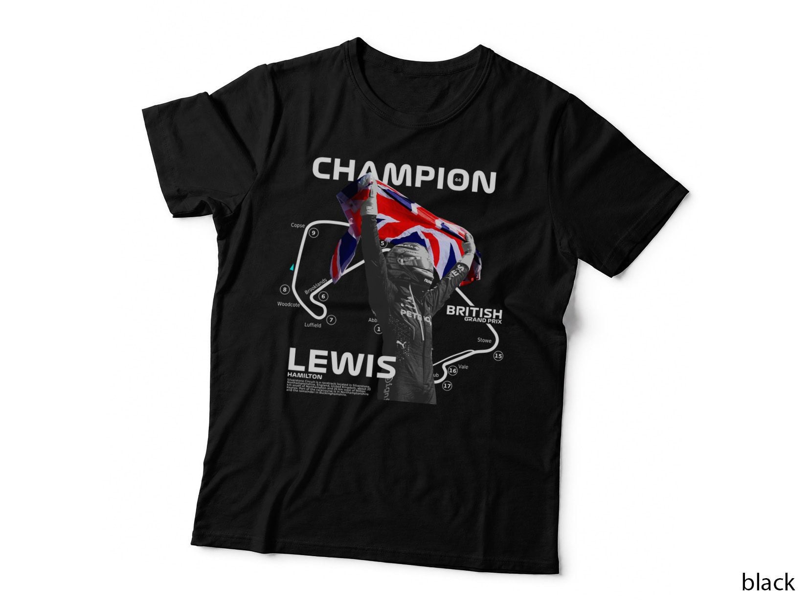 Lewis Hamilton Silverstone T-Shirt, British Champion Union Jack Tee