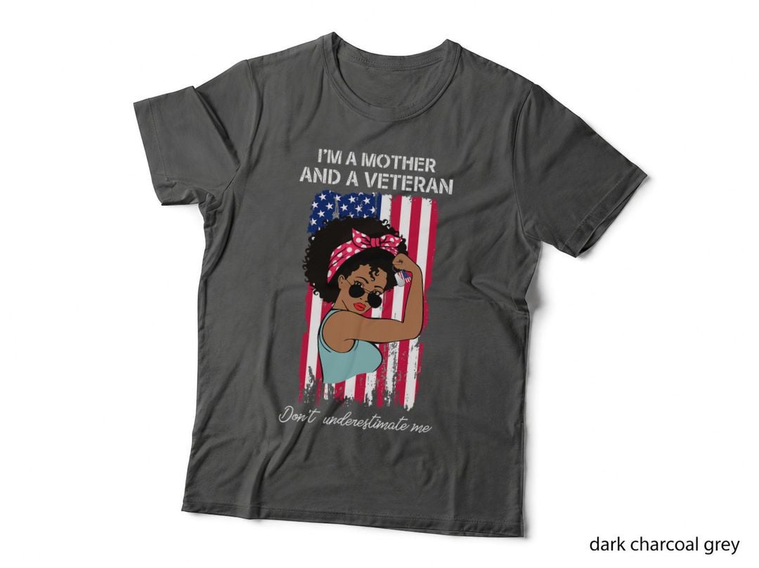 Melanin, Black, African American Women US Veteran and Mother T-Shirt