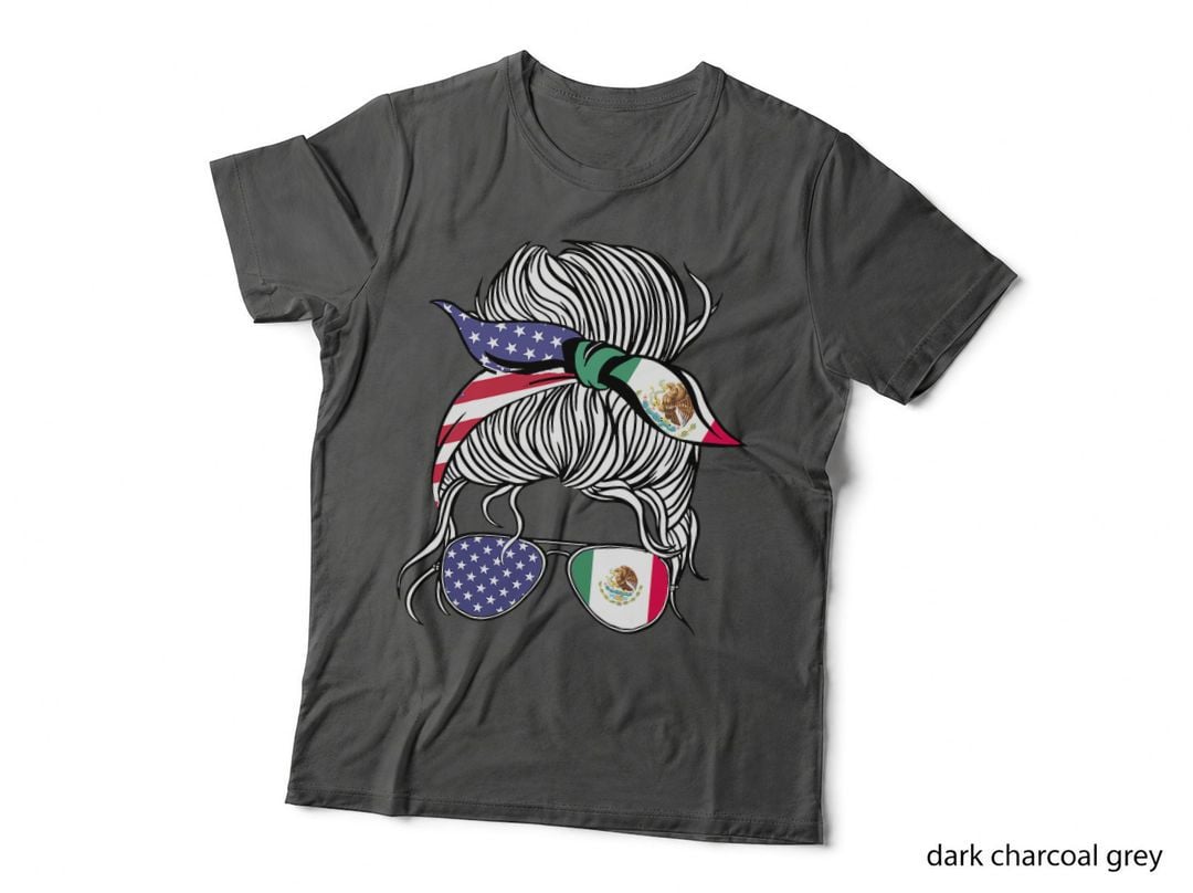 Mexican American Patriot Grown Proud Women Girl Flag T-Shirt