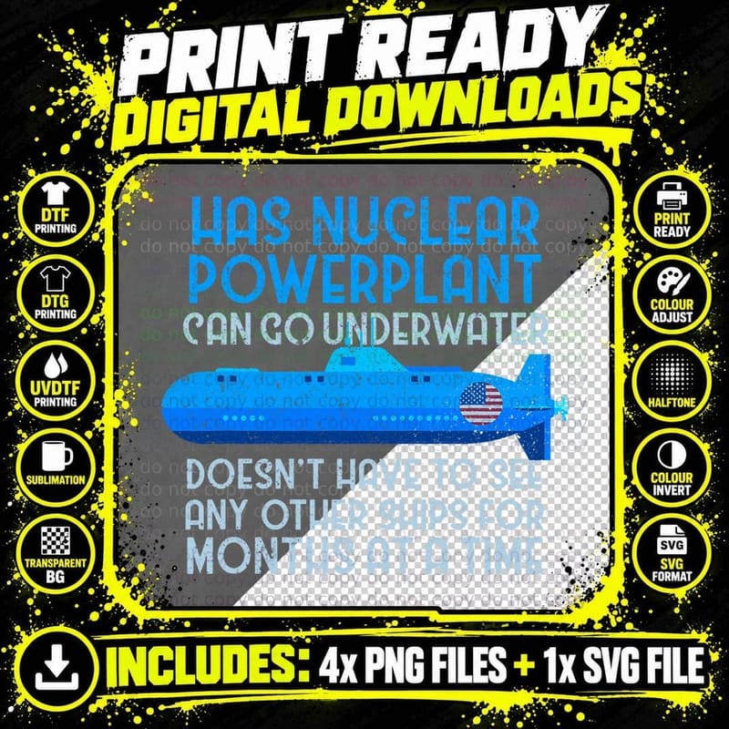 Military Submarine Veteran Gift US Submarine Power Plant Png SVG Digital Bundle