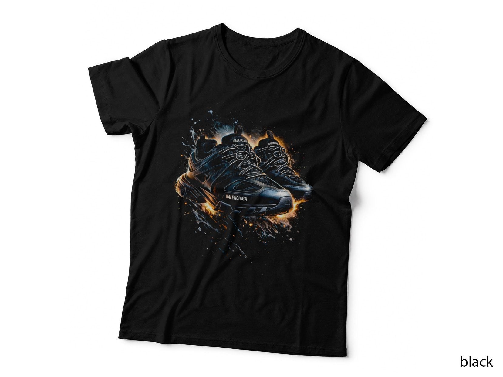 Navy Bulky Fashion Sneaker T-Shirt, Halftone Sneaker Art Graphic Tee