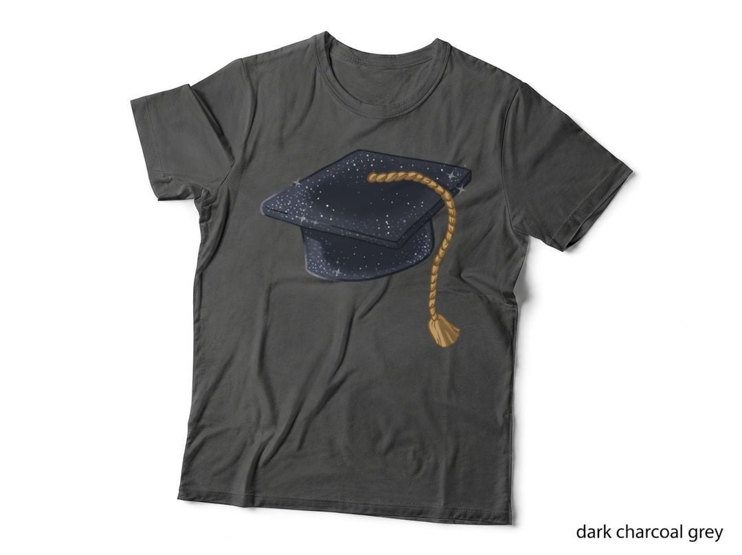 Navy Cap Braided Gold Tassel Graduation T-Shirt, Senior Grad Graphic Tee