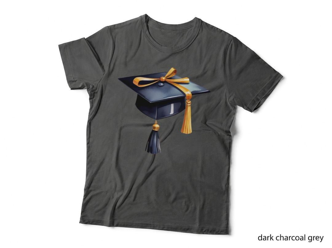 Navy Graduation Cap with Gold Tassel Graduation T-Shirt