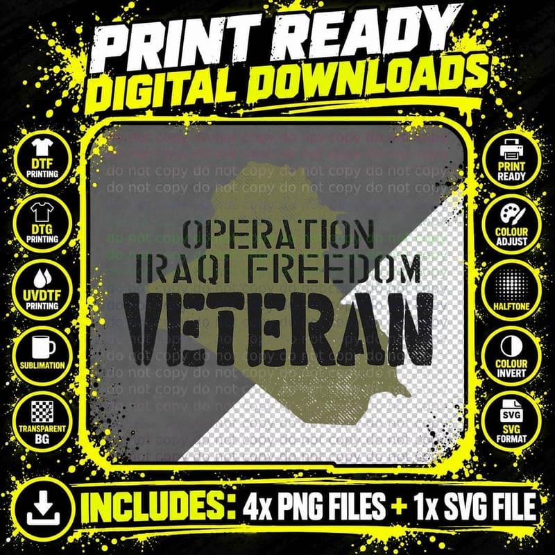 Operation Iraqi Freedom Veteran T-Shirt Png SVG Digital Bundle