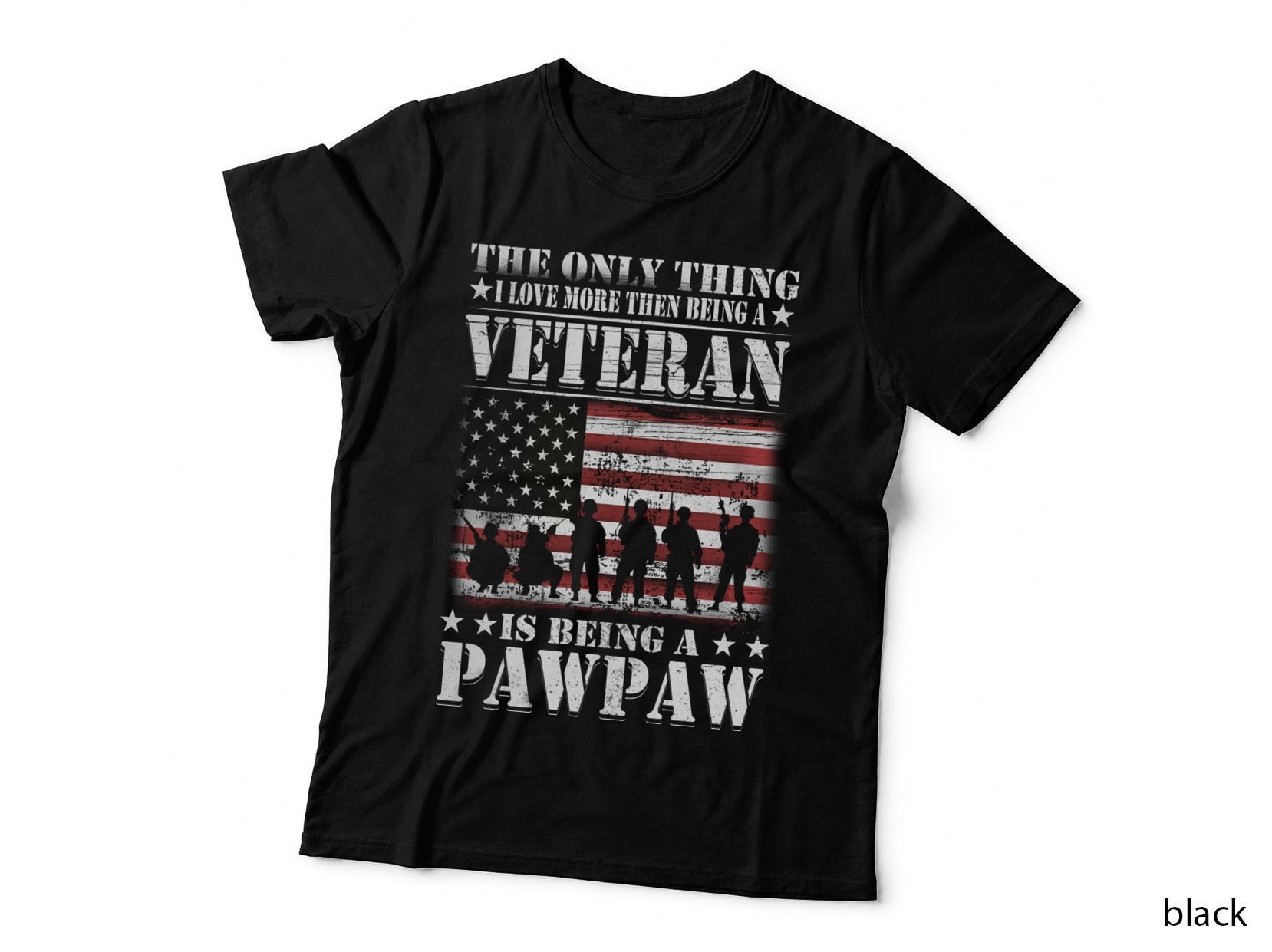 Pawpaw Proud Veteran T-Shirt, Patriotic Apparel, Pet Lover Apparel