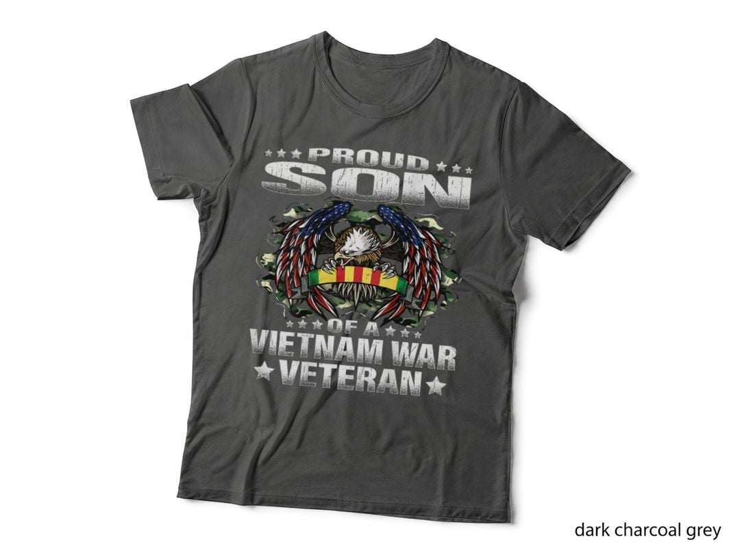 Proud Son of a Vietnam War Veteran Military Vet's Child Gift T-Shirt