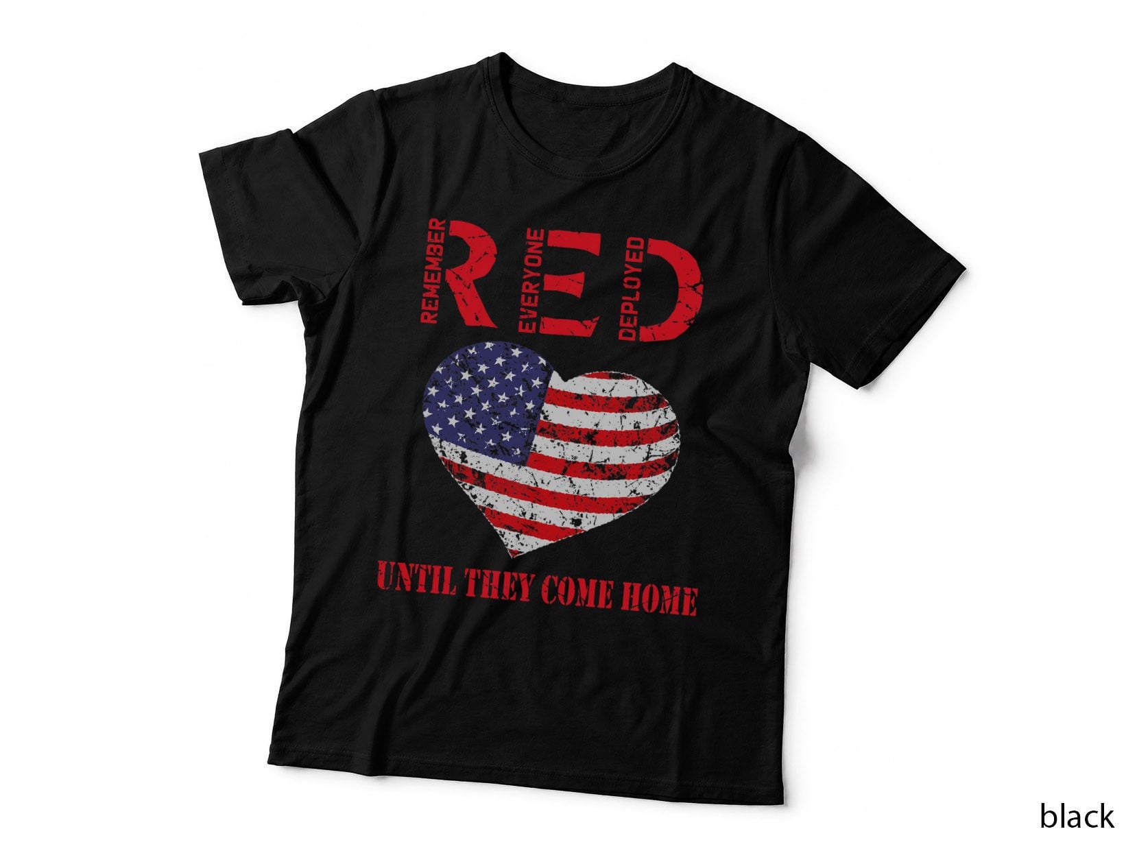 RED Friday Until They Come Home Military Patriotic US Flag T-Shirt