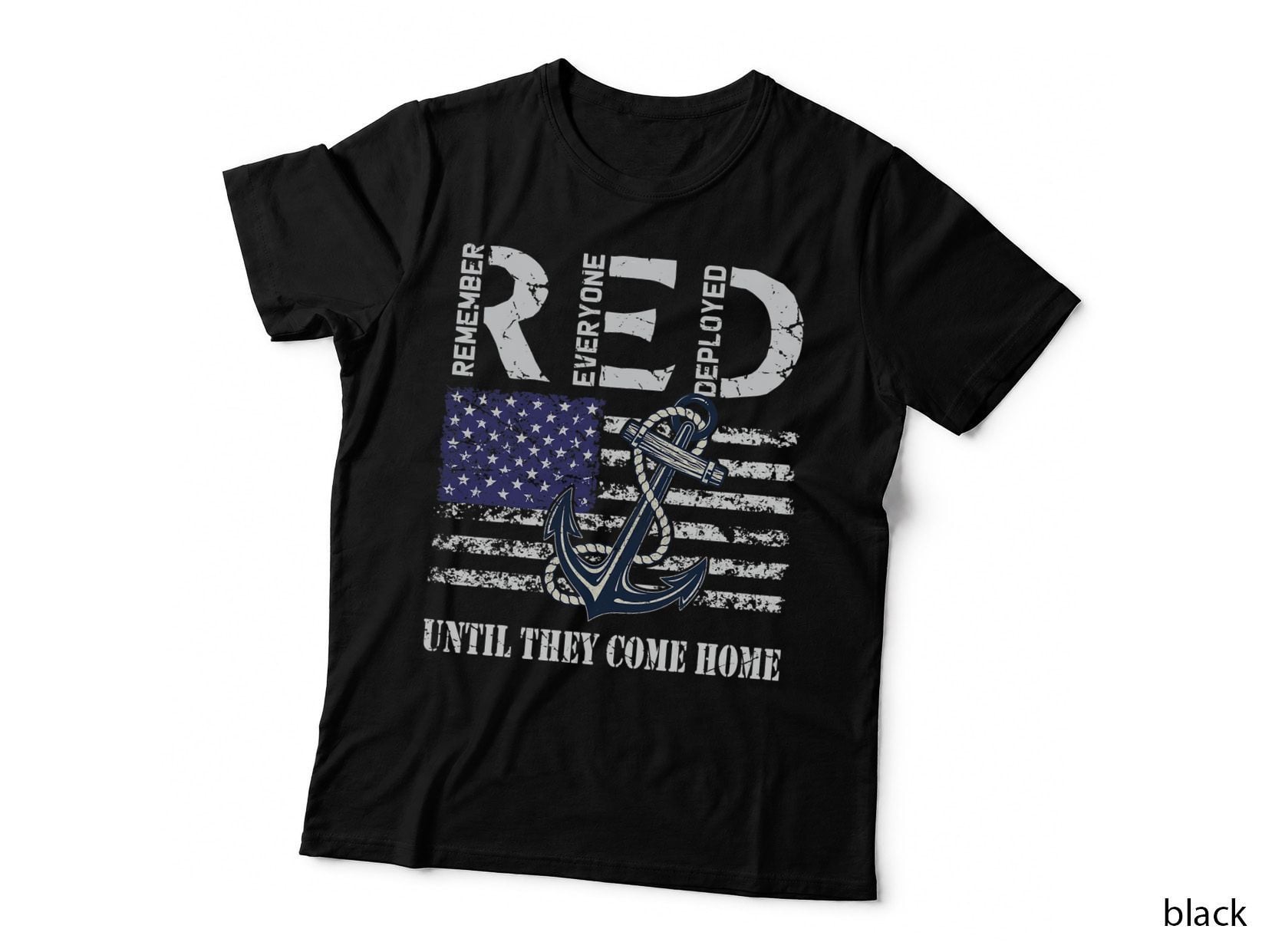 Red Friday Military Deployed Navy Soldier US Flag Veteran T-Shirt