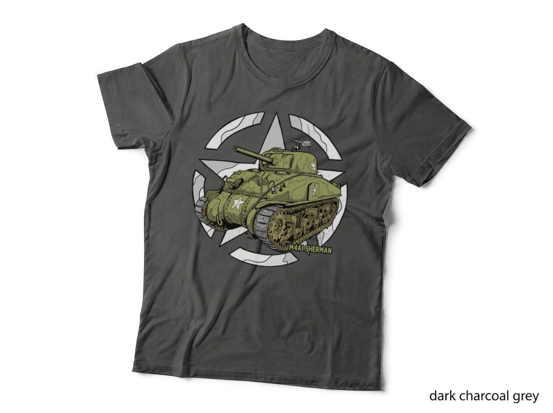 Sherman M4a1 WWII Army Tank History Vintage T-Shirt