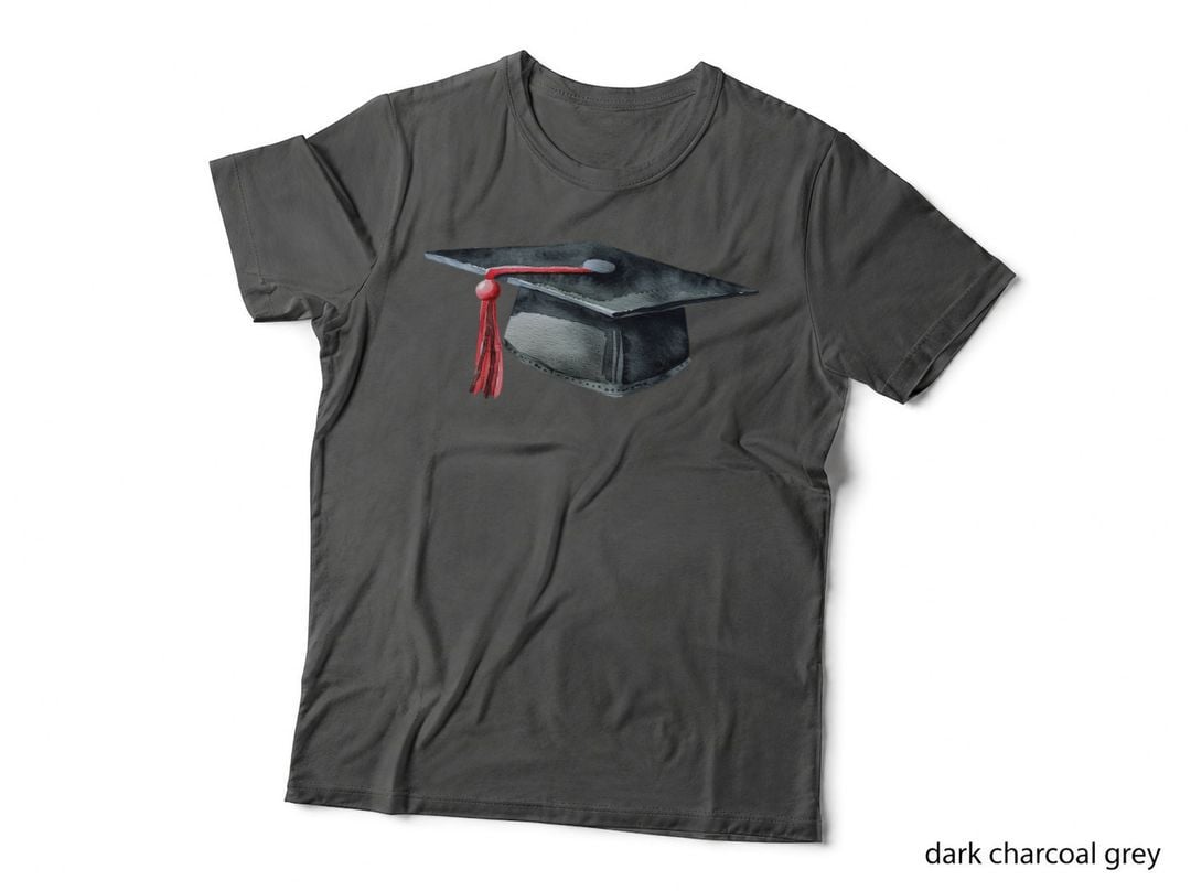 Single Navy Blue Balloon Graduation T-Shirt, Senior Grad Graphic Tee