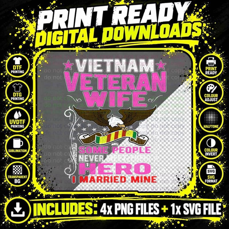 Some People Never Meet Their Hero Vietnam Veteran Wife Png SVG Digital Bundle
