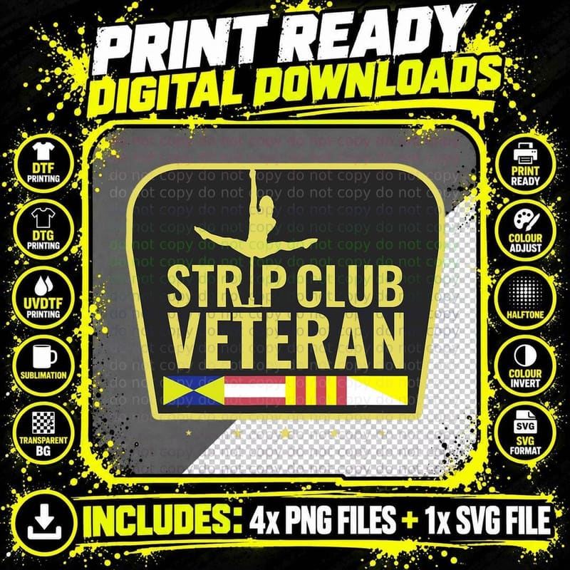 Strip Club Veteran T-Shirt Png SVG Digital Bundle