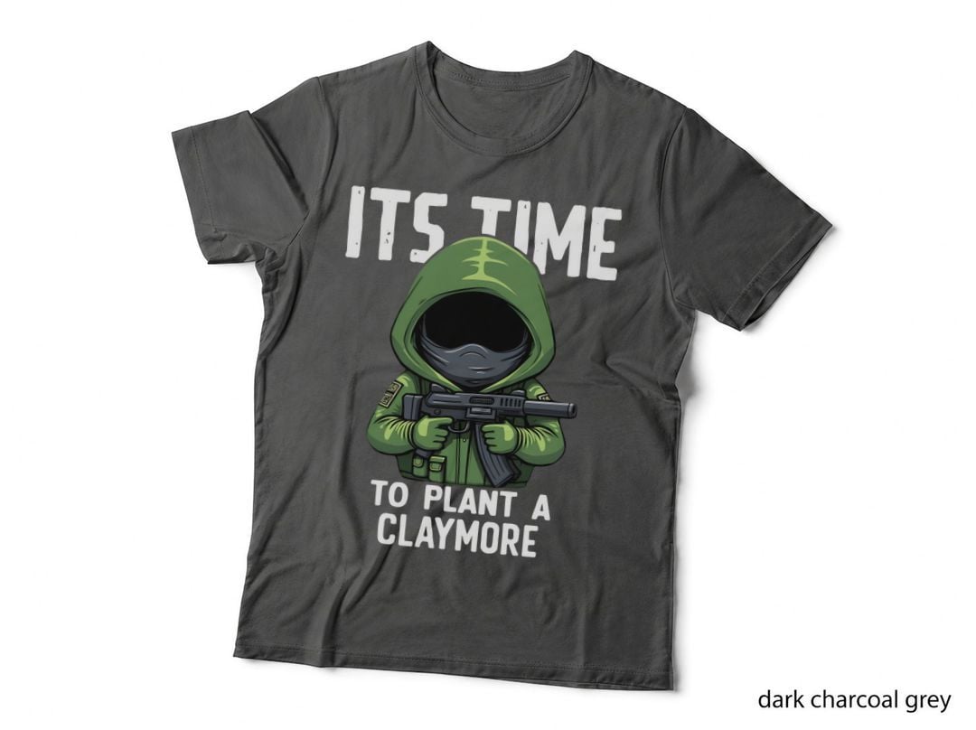 Tactical Cartoon Claymore Funny Military Themed T-Shirt