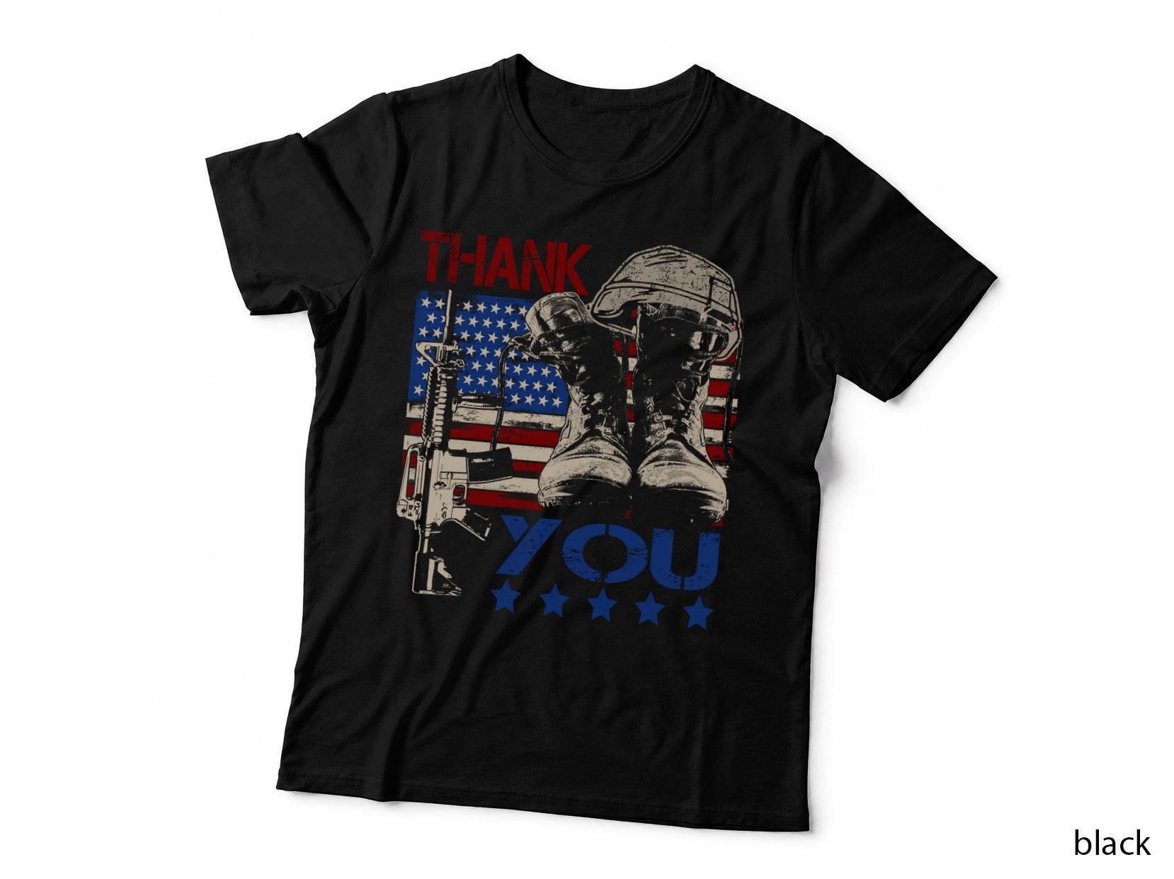 Thank You Veteran T-Shirt, Patriotic Design, Military Support