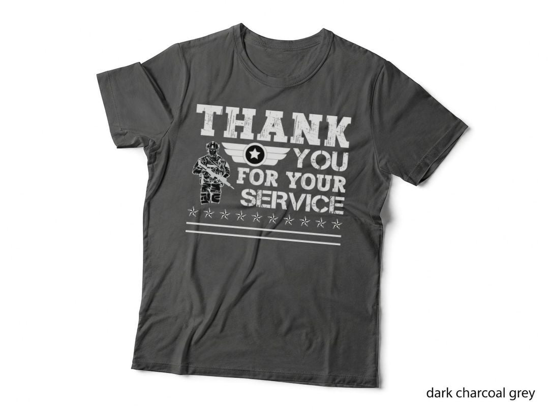 Thank You for Your Service Patriotic T-Shirt, Military Soldier Holding Rifle