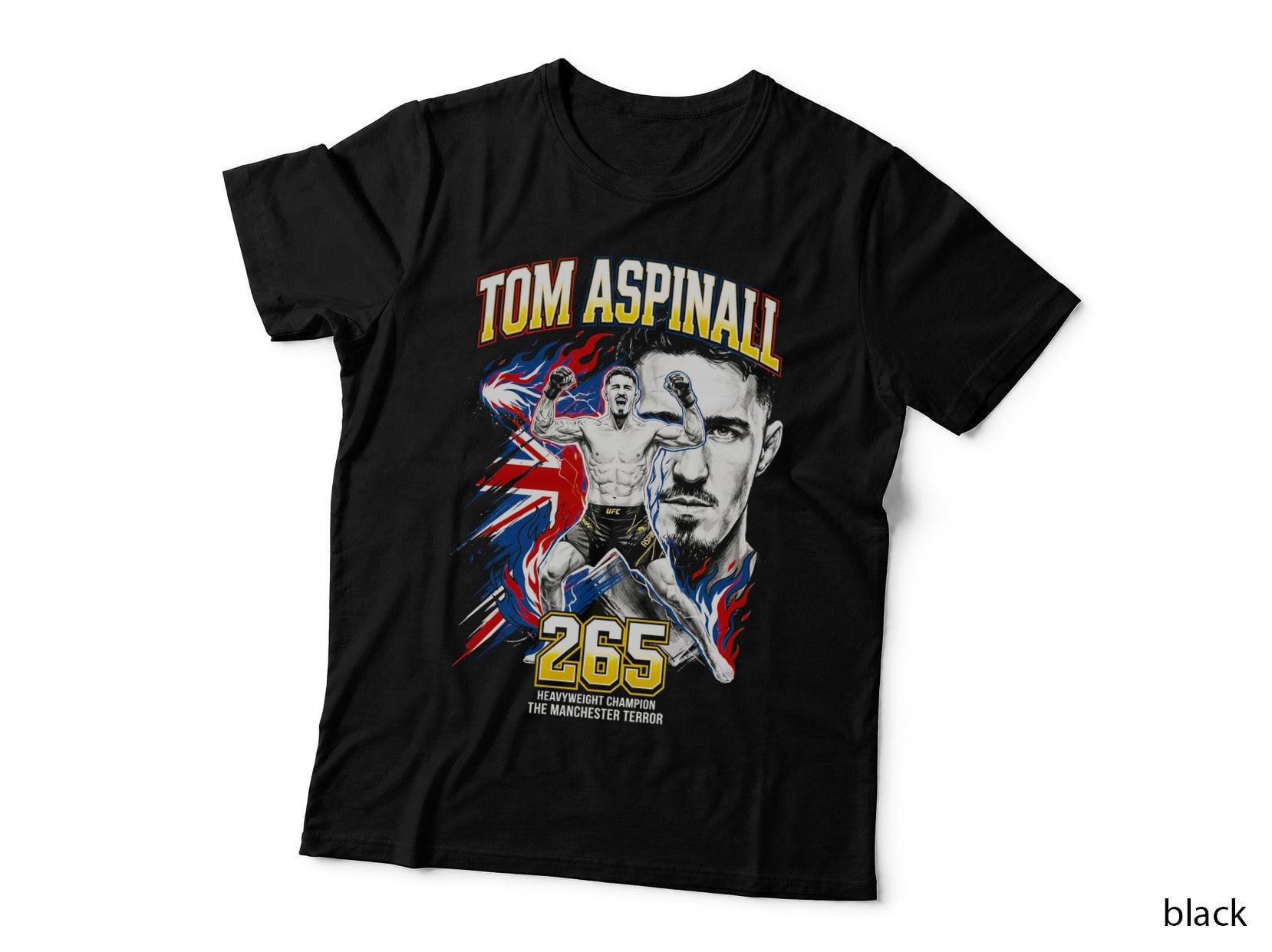 Tom Aspinall 265 Heavyweight Champion the Manchester Halftone Portrait T-Shirt
