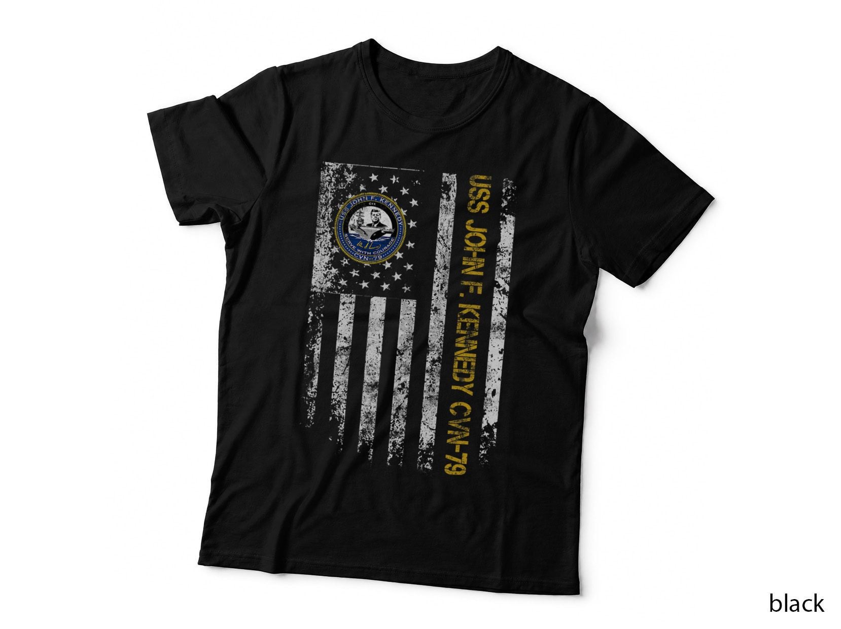 USS John F. Kennedy CVN-79 Aircraft Carrier Veteran Flag T-Shirt