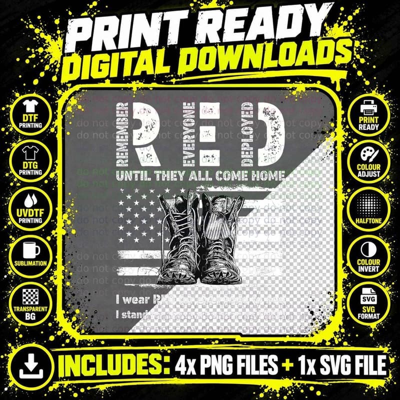Until They Come Home US Flag Patriotic Red Friday Png SVG Digital Bundle