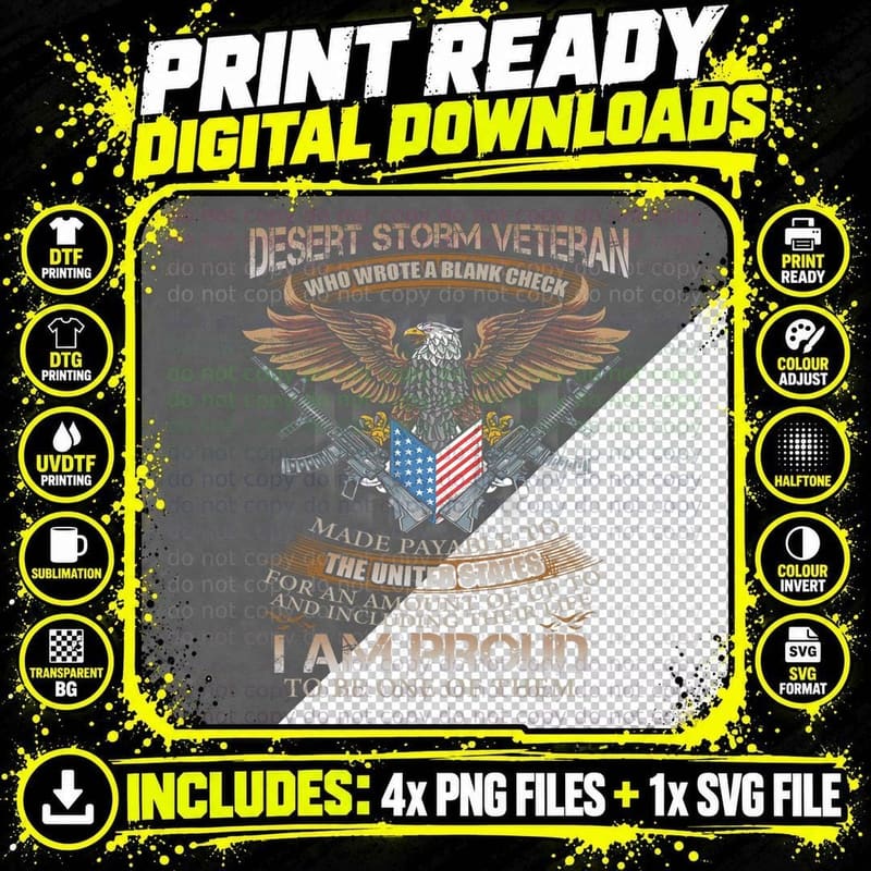 Veteran 365 Veteran Desert Storm Veteran Proud One of Png SVG Digital Bundle