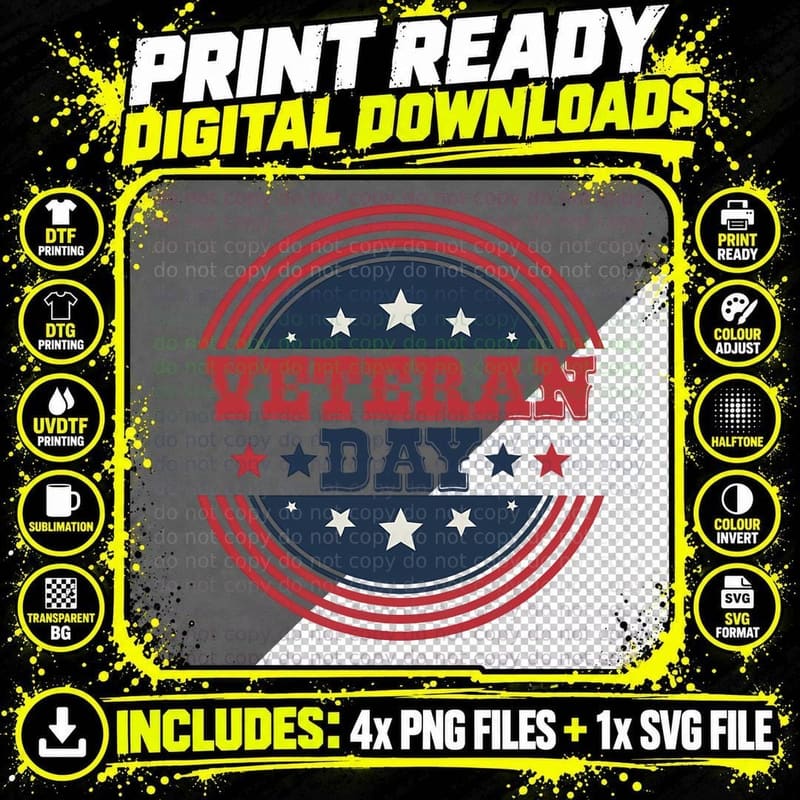 Veteran Day Patriotic T-Shirt, Patriotic Veteran Day Png SVG Digital Bundle