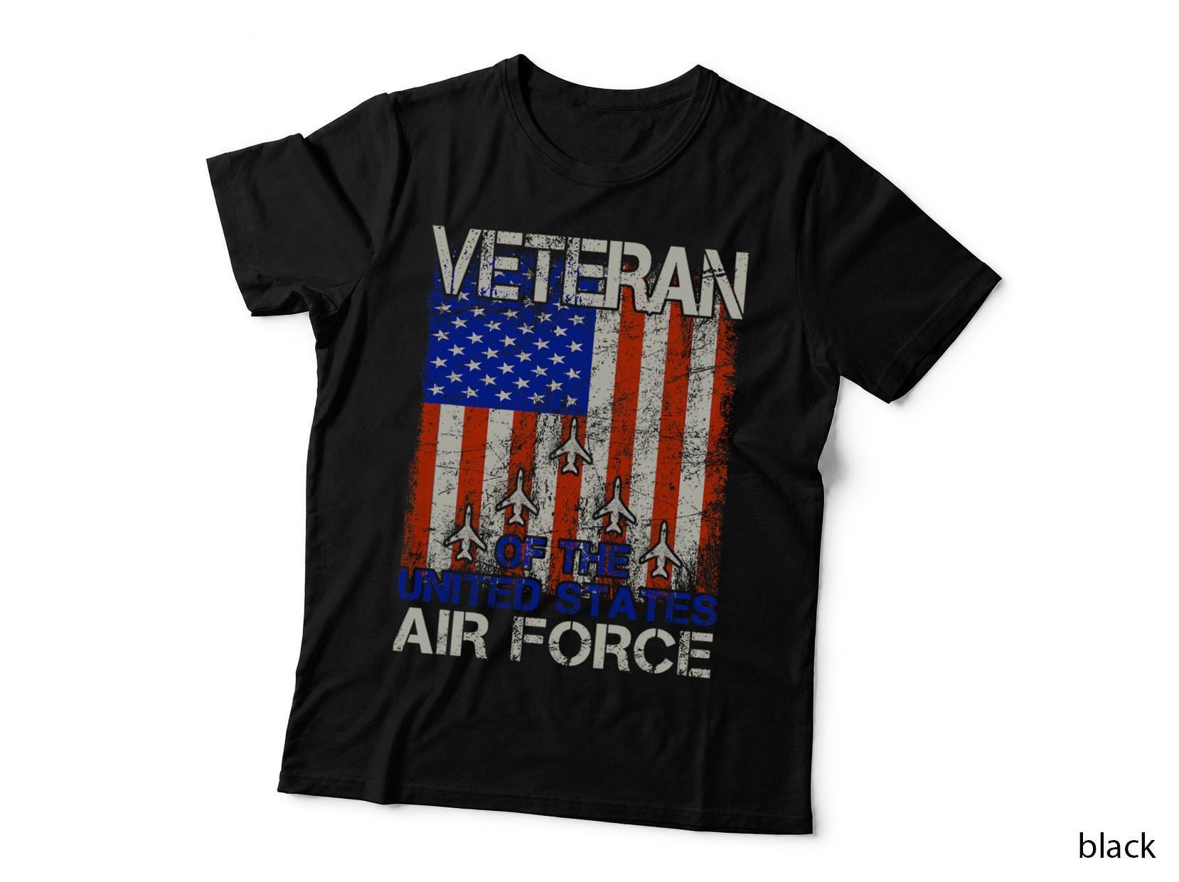 Veteran of the United States Air Force USAF Retro US Flag T-Shirt