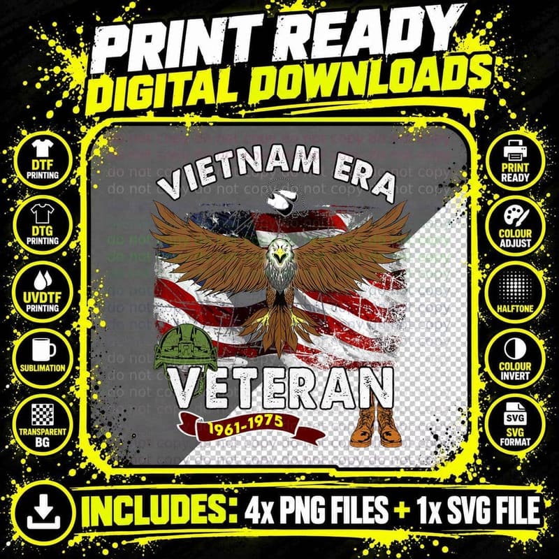Vietnam Era Veteran T-Shirt Png SVG Digital Bundle