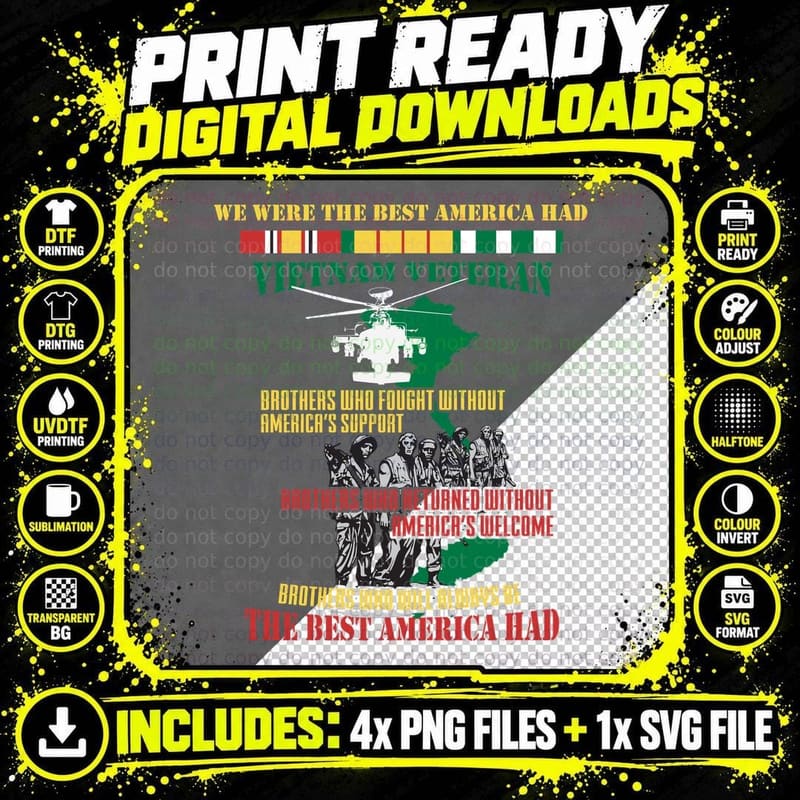 Vietnam Veteran T-Shirt, Patriotic Support Png SVG Digital Bundle