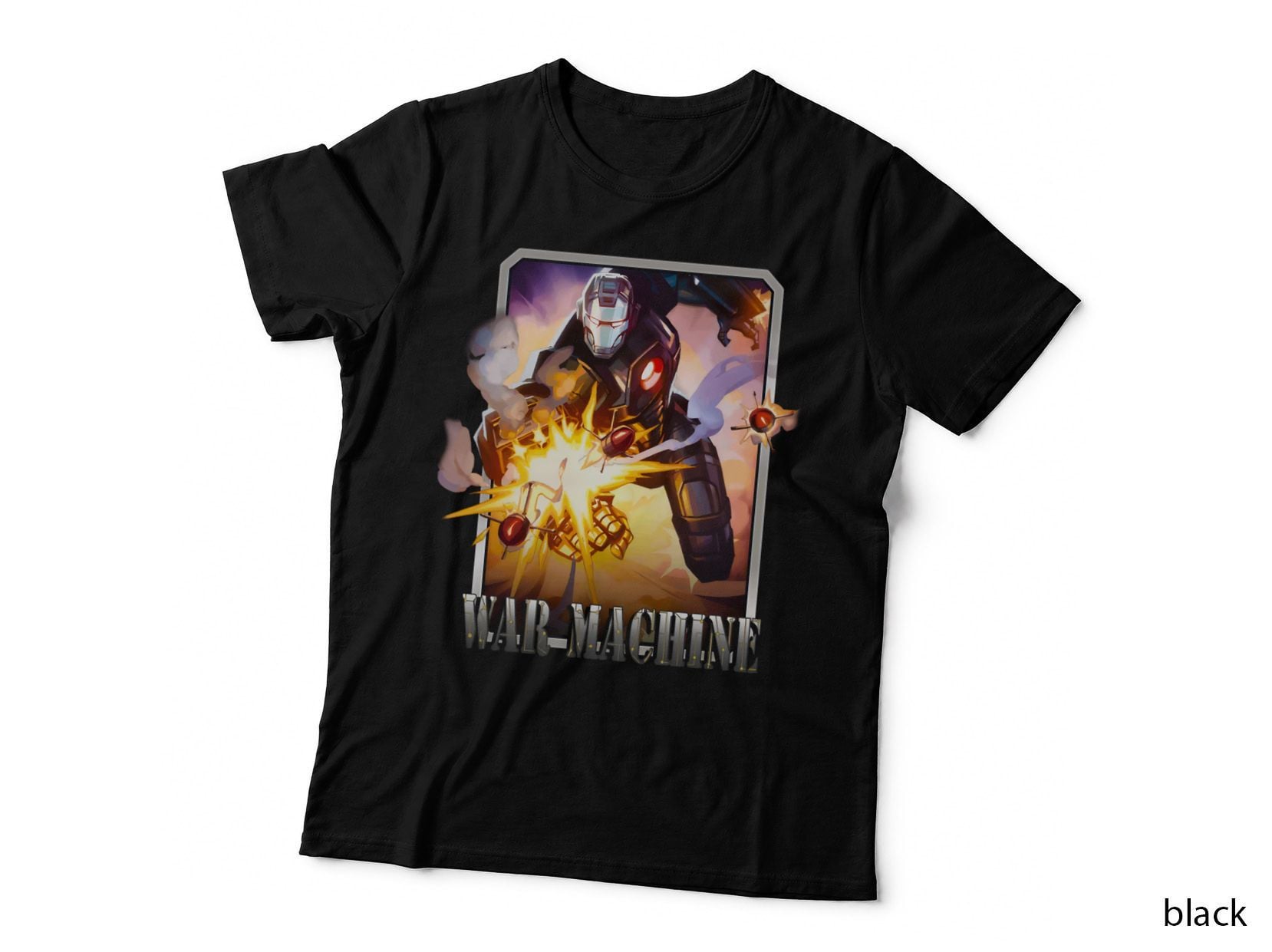 War Machine War-Machine Halftone Orange Purple Armoured Hero Soldier T-Shirt