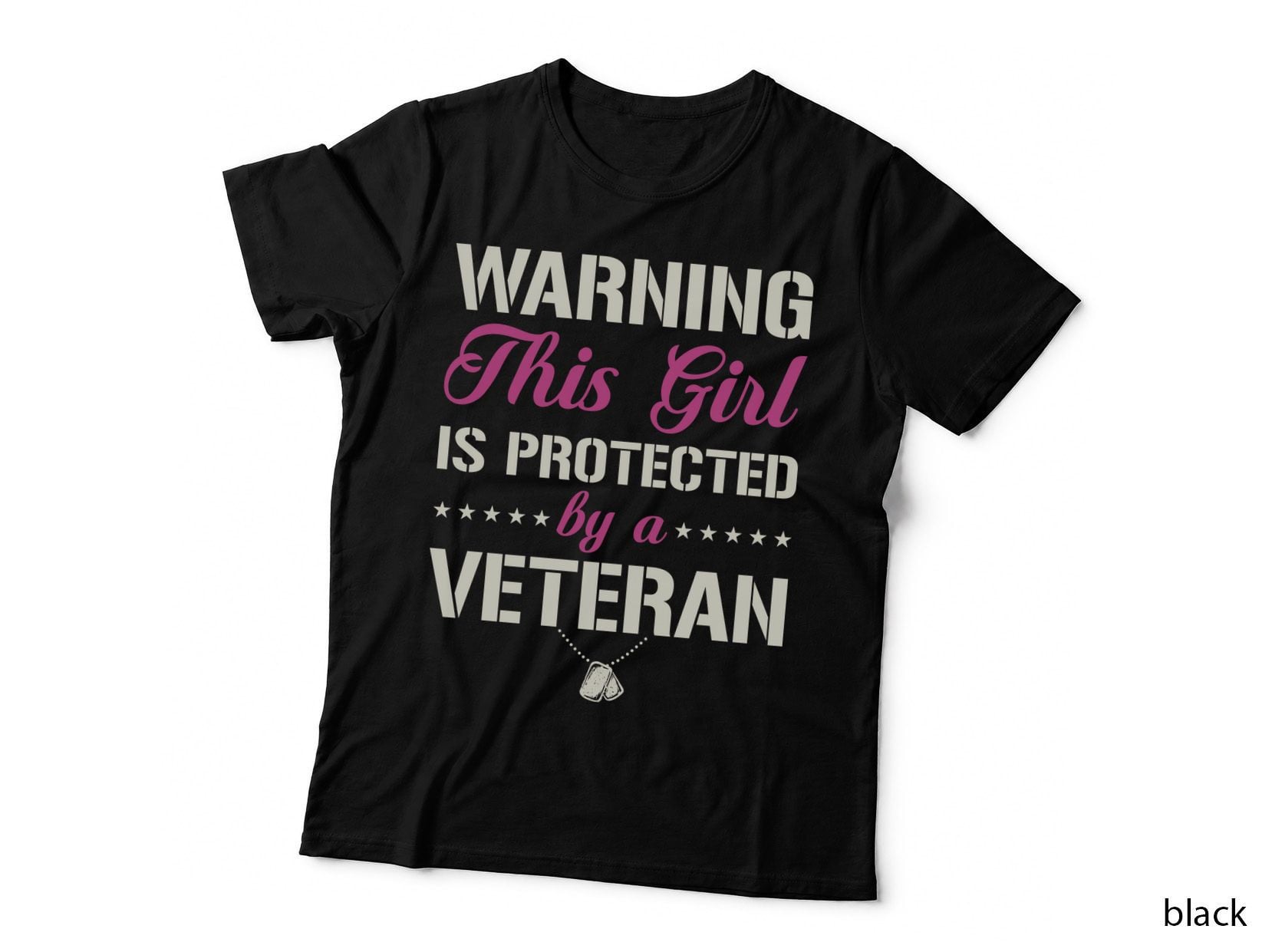 Warning This Girl Is Protected by a Veteran Patriotic T-Shirt