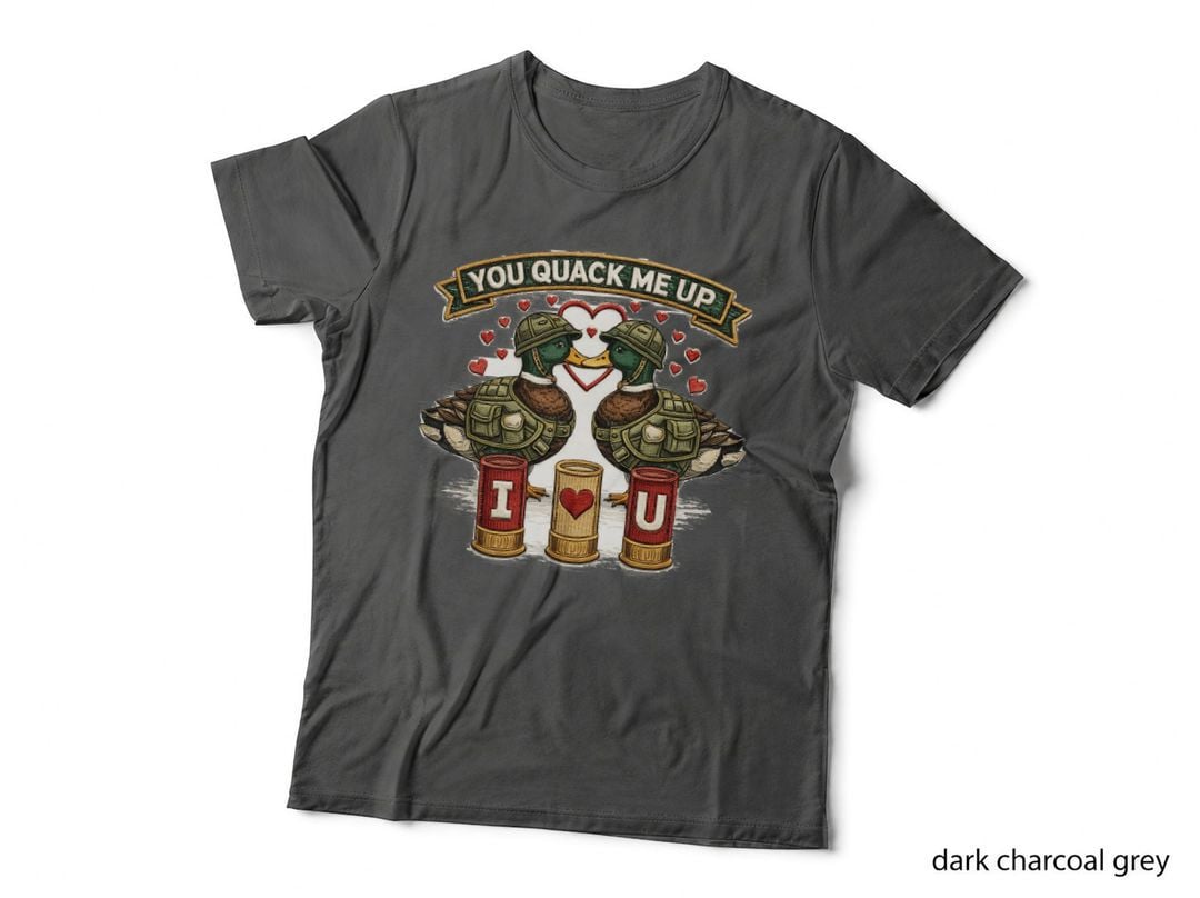 You Quack Me up Hunting T-Shirt, Military Ducks in Love with Hearts Graphic Tee