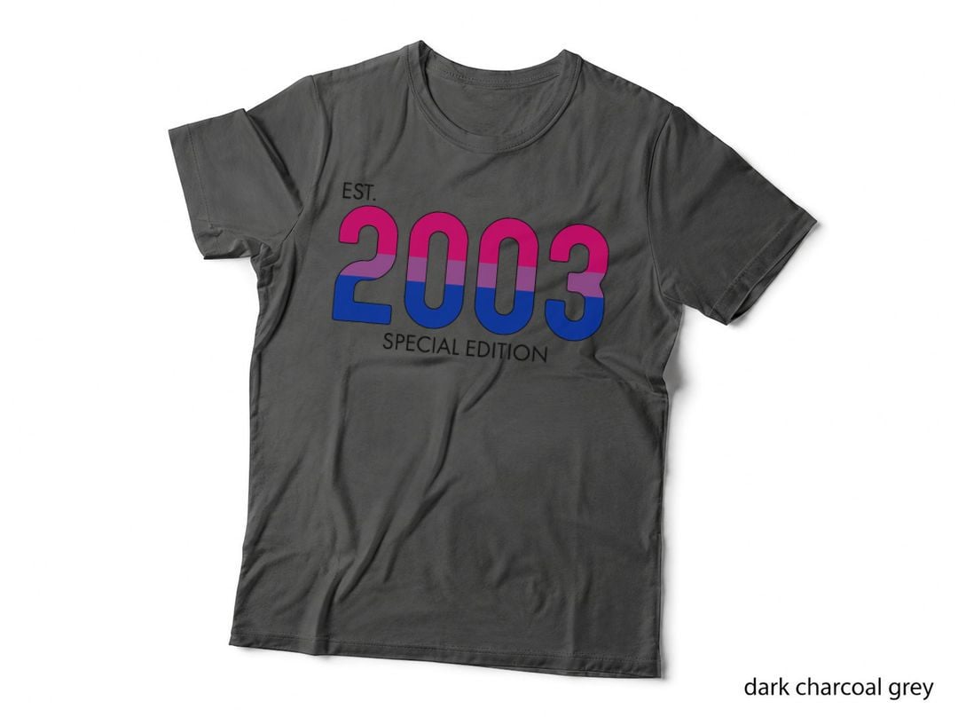 2003 Bisexual Birthday Bi Pride Gift LGBT Flag Bisexuality T-Shirt