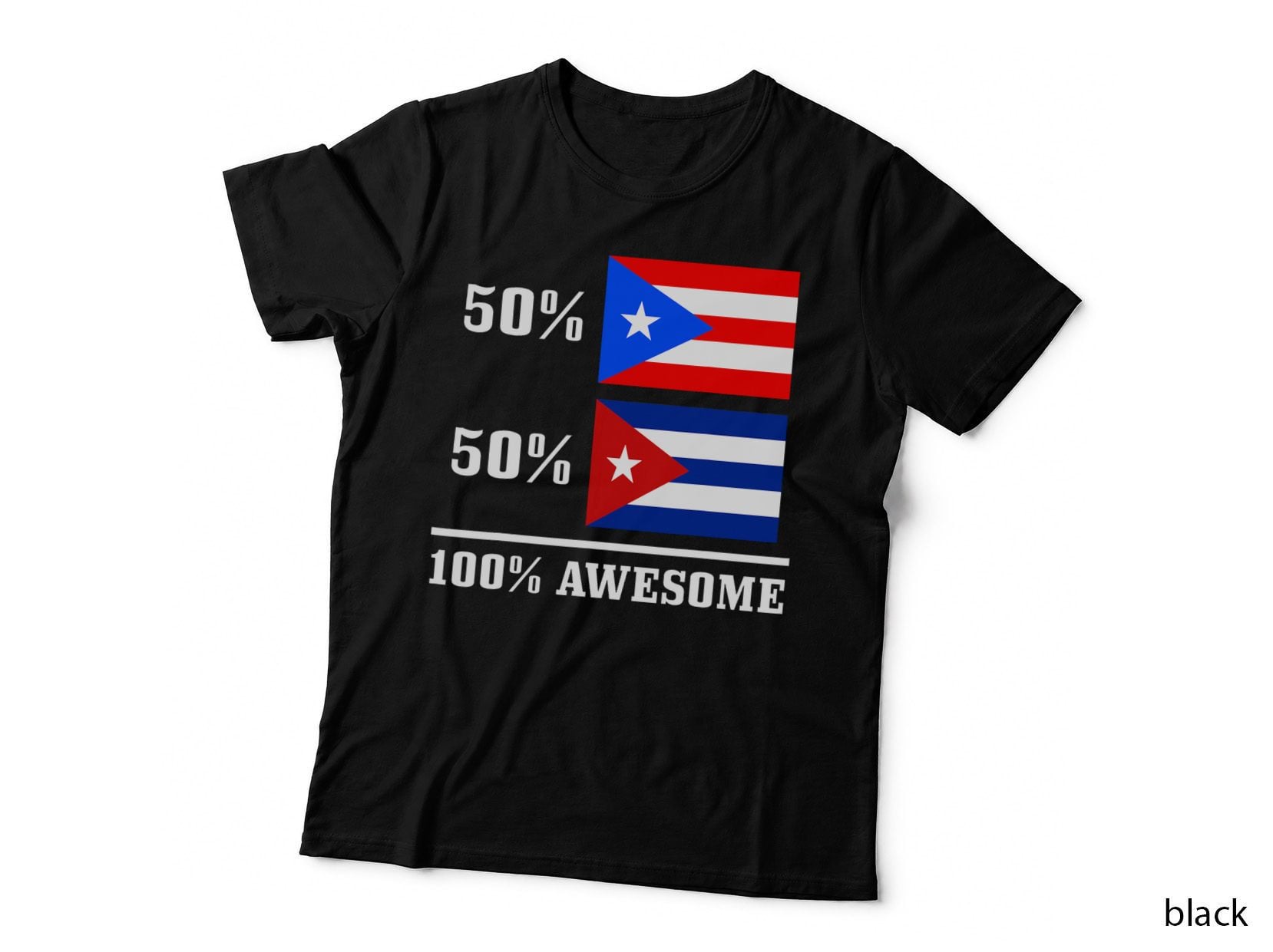 50 Puerto Rico 50 Cuba Puerto Rican Cuban Flag Pride T-Shirt