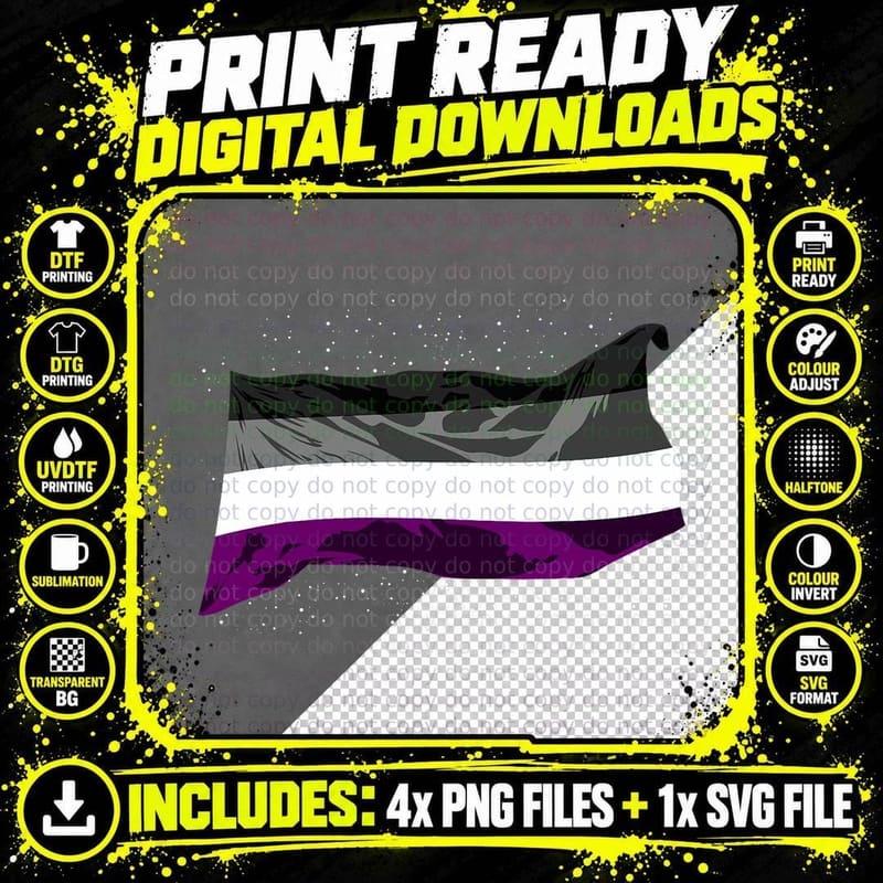 Ace Pride Month Asexual Flag Queer LGBT Human Rights Png SVG Digital Bundle