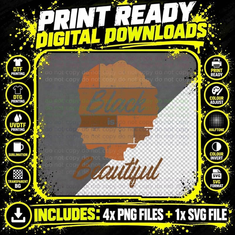 Afro Woman Black Is Beautiful History African Pride Png SVG Digital Bundle