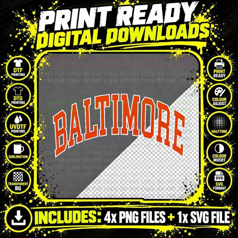 Baltimore Maryland, City Pride, Md Souvenir, Travel Gift Png SVG Digital Bundle