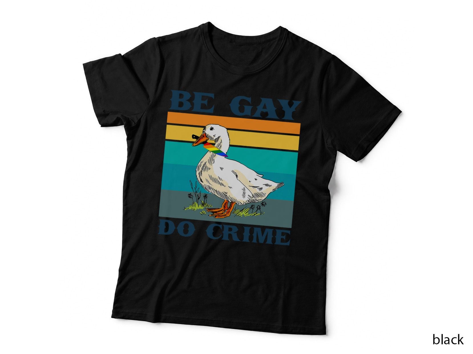 Be Gay Do Crimes Goose Lgbtqia Pride Month Rainbow Flag Gift T-Shirt