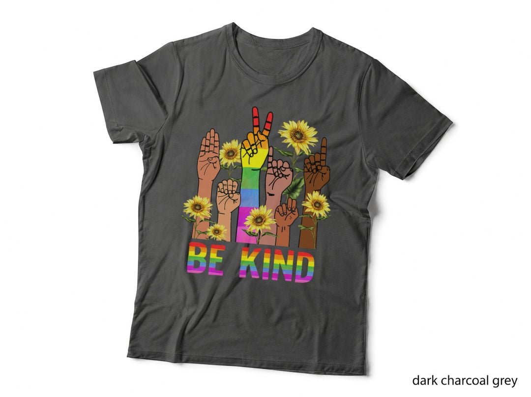 Be Kind Sign Language Hand Talking LGBT Flag Gay Pride T-Shirt