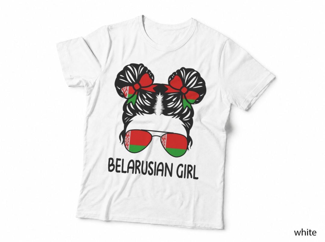 Belarusian Girl Messy Hair Belarus Pride Kids T-Shirt