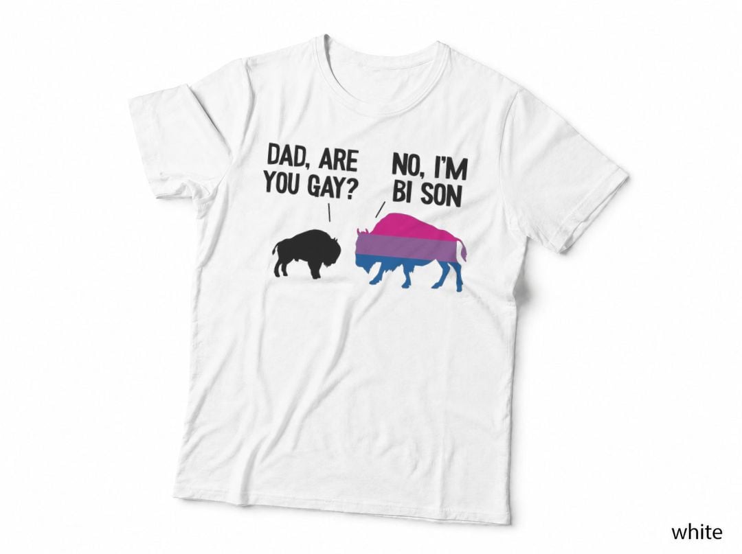 Bi Son Funny Joke Bisexual Pride Rainbow LGBT Flag Bi Pride T-Shirt