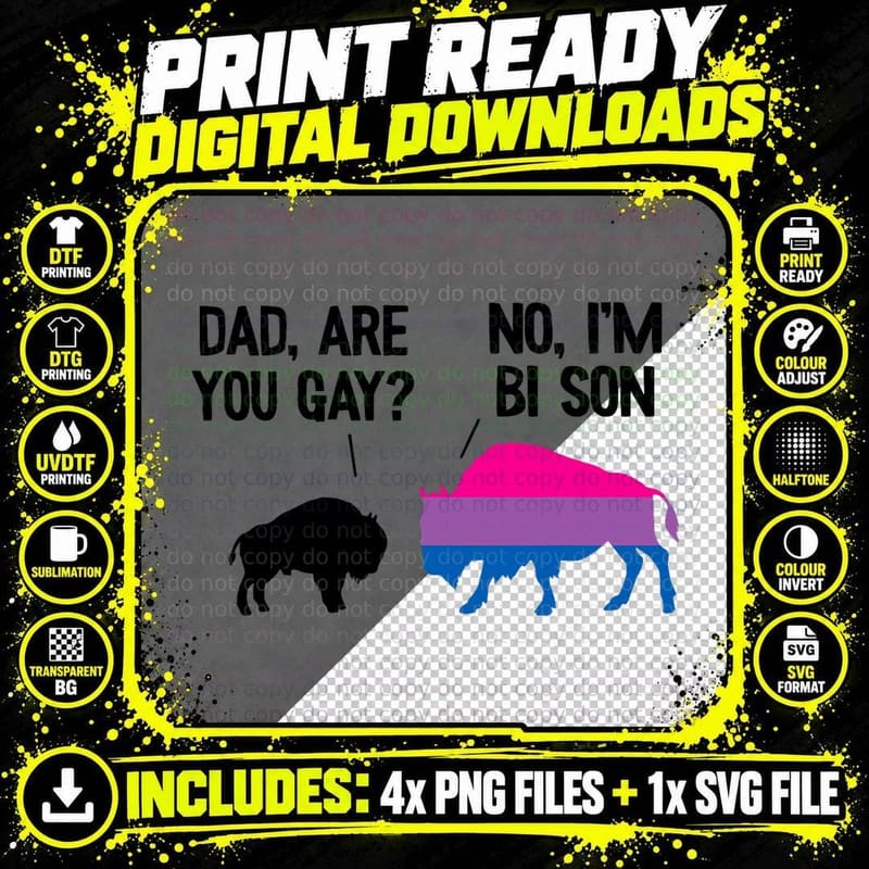 Bi Son Funny Joke Bisexual Pride Rainbow LGBT Flag Bi Png SVG Digital Bundle