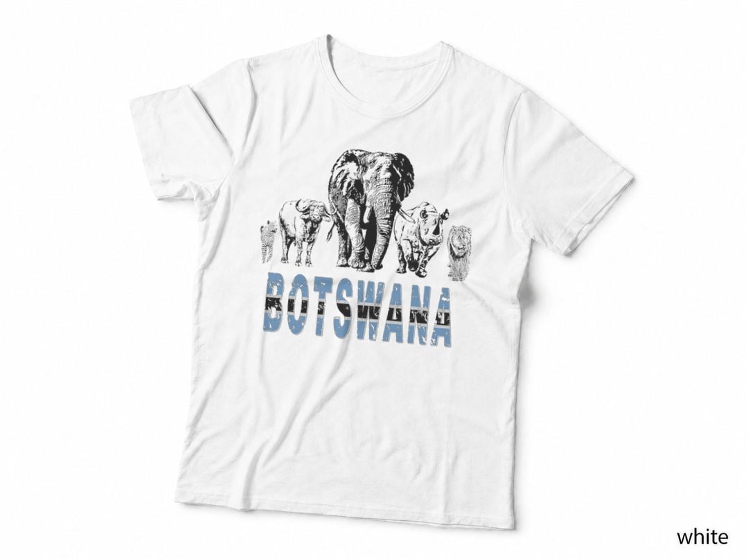 Big Five Botswana Pride Artwork for Wildlife Lovers, Africa T-Shirt