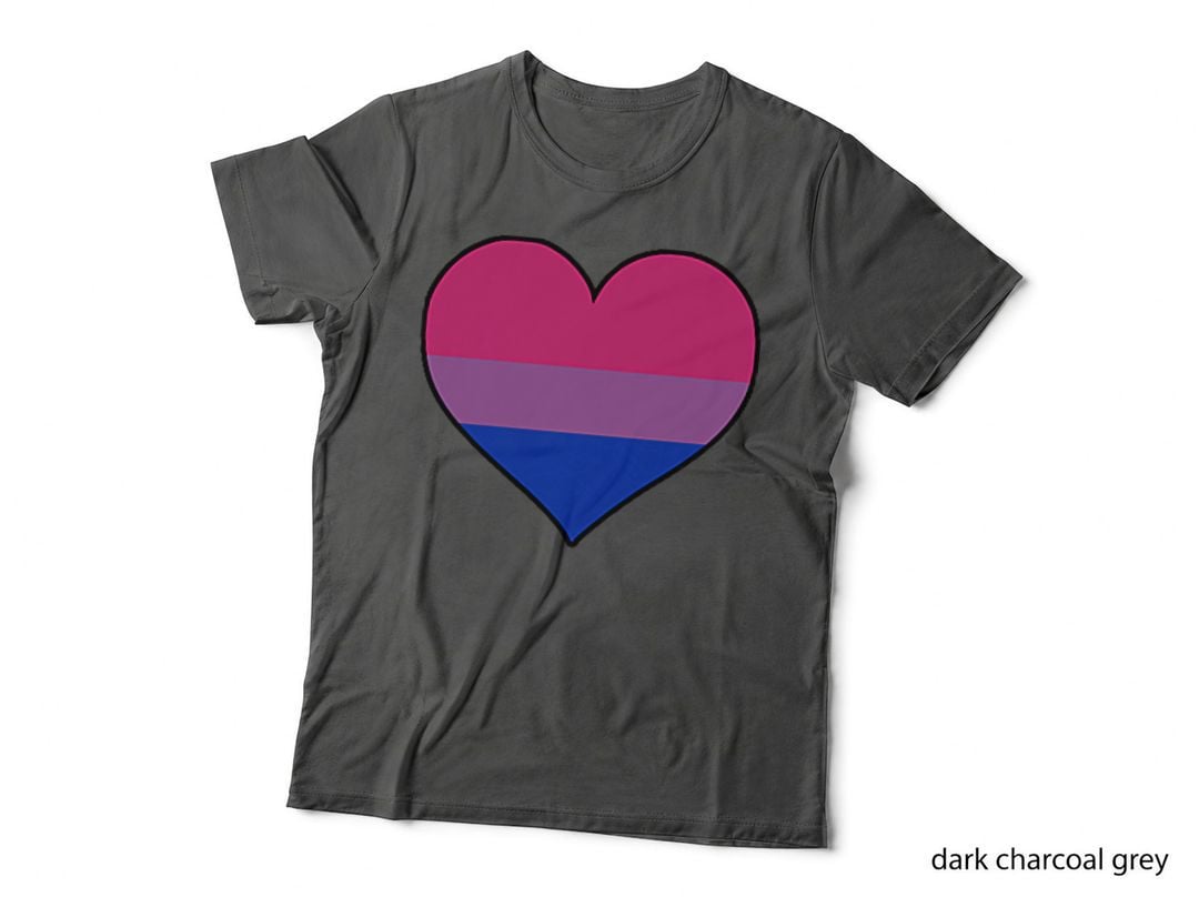 Bisexual Pride Rainbow Flag Pocket Heart T-Shirt